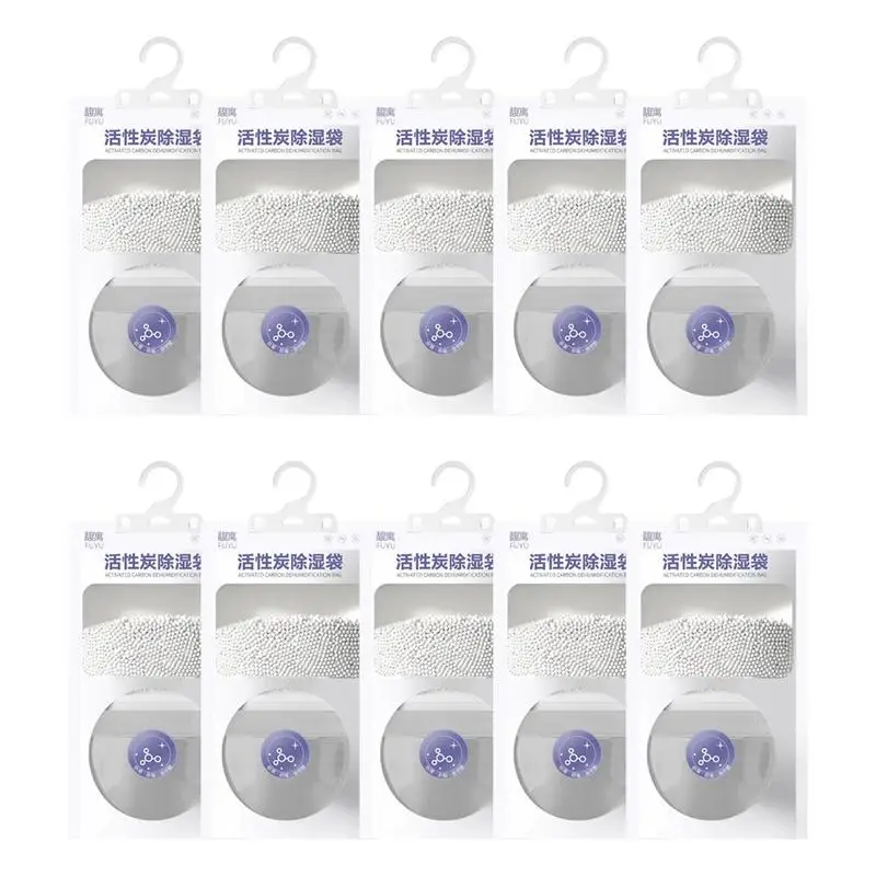 

10 Packs Closet Dehumidifier Bags Mold-proof Hanging Moisture Absorber Dessicant Packs For Closet Bedroom Cabinet Wardrobe