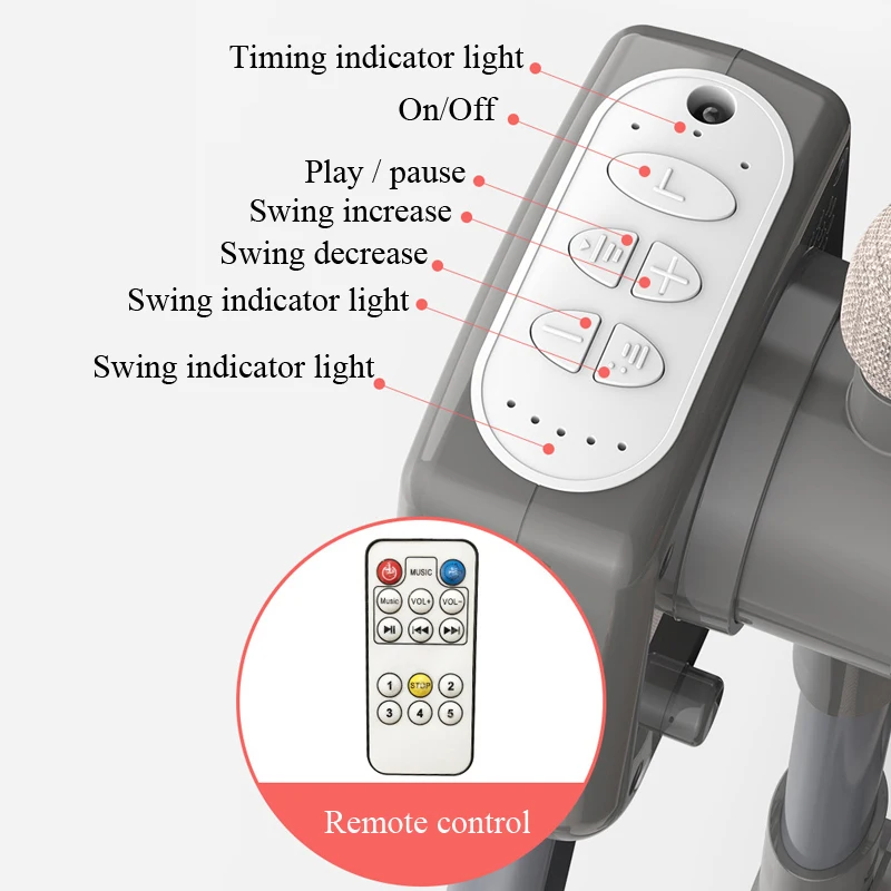 Smart Baby Rocker Cradle - Wireless Music, Variable Speed, Foldable Aluminum Stand, Detachable Bassinet with Time & Manual Mode S9c7ecea6fb8e42559745ca5c4897eeebe