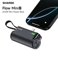 SHARGE Flow Mini 2 Portable Charger 22.5W Max Fast Charging 5000mAh Power Bank Mini Battery Pack for Android iPhone16/15 Series