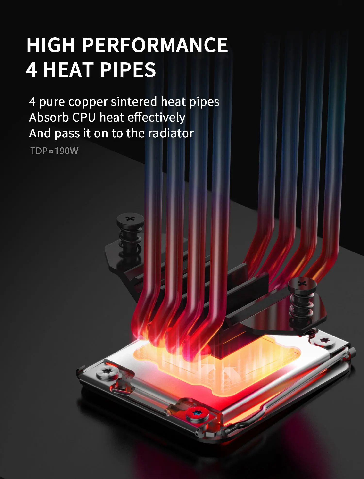 Walrus Guard 120 Digital Display 4 Heatpipe CPU Cooler 120mm Cooling Fan Radiato