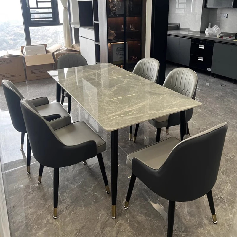 

Современный обеденный стол для гостиной, роскошный минималистический сланцевый стол, обеденный стол в скандинавском стиле, домашняя мебель BL50DT