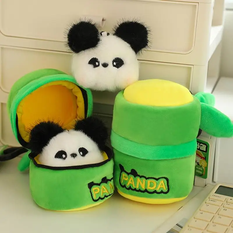 

Kawaii бамбуковая трубка панда плюшевый брелок милые плюшевые животные панда плюшевая кукла двусторонний дизайн детский подарок на день рождения