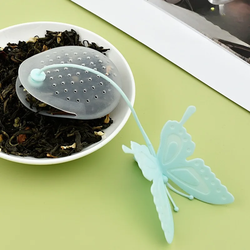 Tea Filter Creative Silicone Household Butterfly Shaped 18.5*5.5cm Three Colors Transparent