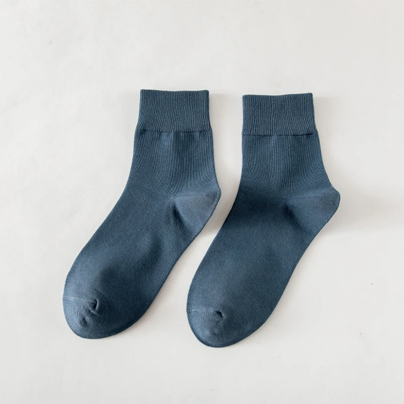 Basic Simple Mid-cut 98% Cotton Comfortable Socks Women in Ten Solid Colors VERLENA Spring Summer Korea Style Ribbed Cuff 2022 wool socks women Women's Socks