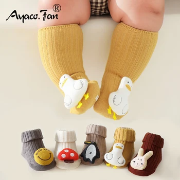 Winter Baby Socks Newborn Toddler 3D Cartoon Floor Socks Soft Prewalker Cotton Autumn Skidproof Sole Infant Kids Sock 0-3Y New