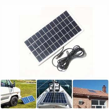 Mini Pannello Solare 10W 12V in Silicio Policristallino per Caricabatterie, Lampade da Esterno, Pompe + Cavo da 3 Metri