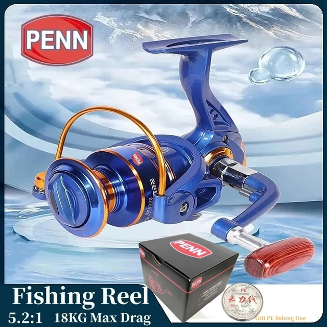 PENN High Performance Fishing Reel with 13+1 Bearings, 5.2:1 Gear Ratio,  Interchangeable Handle, Model 1000-7000, Max Drag 18KG - AliExpress