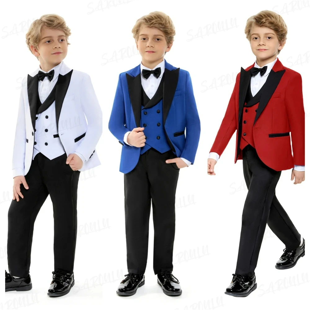 Conjunto de ropa elegante para niños, traje de boda, ceremonia escolar, Piano de flores, actuación, regalo de cumpleaños, HH008, 4 piezas