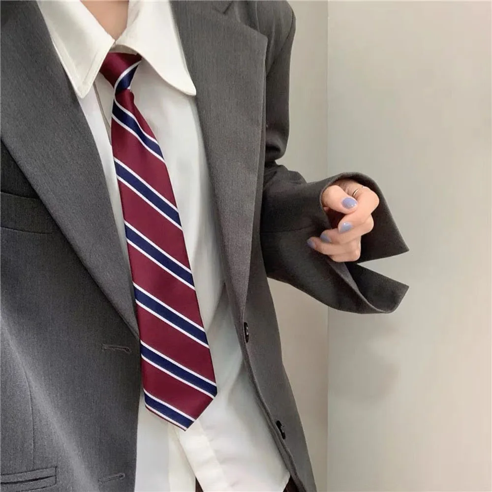 

Student Style Necktie Cravat Neckwear Striped Neck Tie Clothes Accessorie Uniform Bow Neck Tie Student College Men Women Vintage