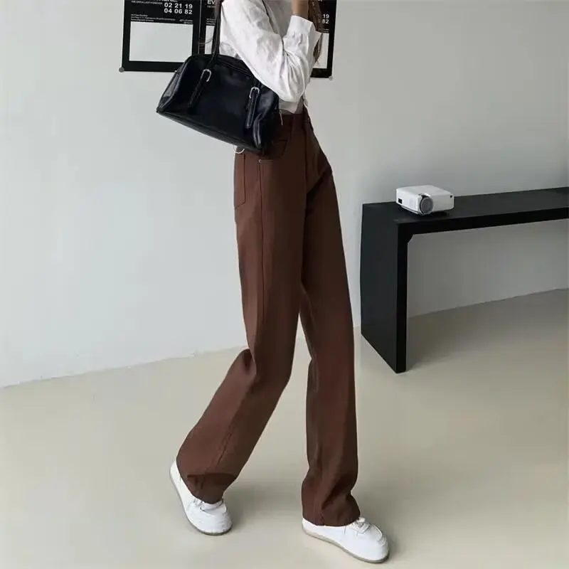 Washed Vintage American Brown Denim Jeans Loose Straight Leg Wide Leg Long Trousers for Men And Women Casual High Waist S9c7f994a464143b89a4c865afa2efb07r