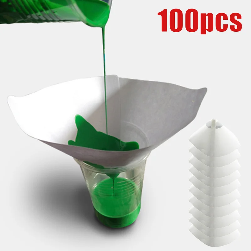 Disposable Paper Filter for Car Paint Spray Purifying Straining Funnel Universal Mesh Paper Conical Funnels Filter Tools