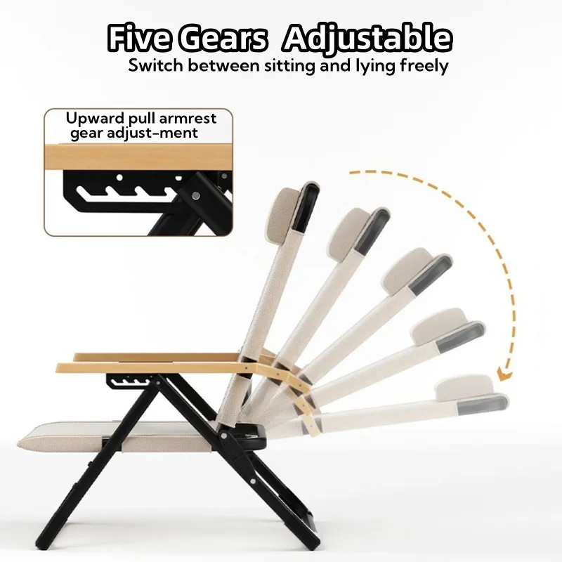 Folding Chair Breathable Chair 1/2/4Pcs Adjustable Camping Chair Fishing chair folding Chair Folding for Camping Fishing Hiking with Detachable Pillows