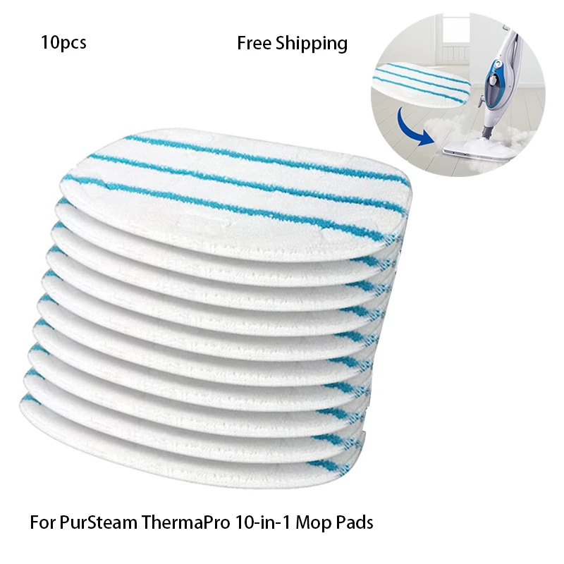 10 Pack Replacement Steam Mop Pads Cleaning Pad Fit For Pursteam