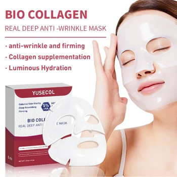 Korean Bio Collagen Anti-aging Face Mask Hyaluronic Acid Deep Hydrating Moisturizing Whitening Lightening Facial Skin Care 1