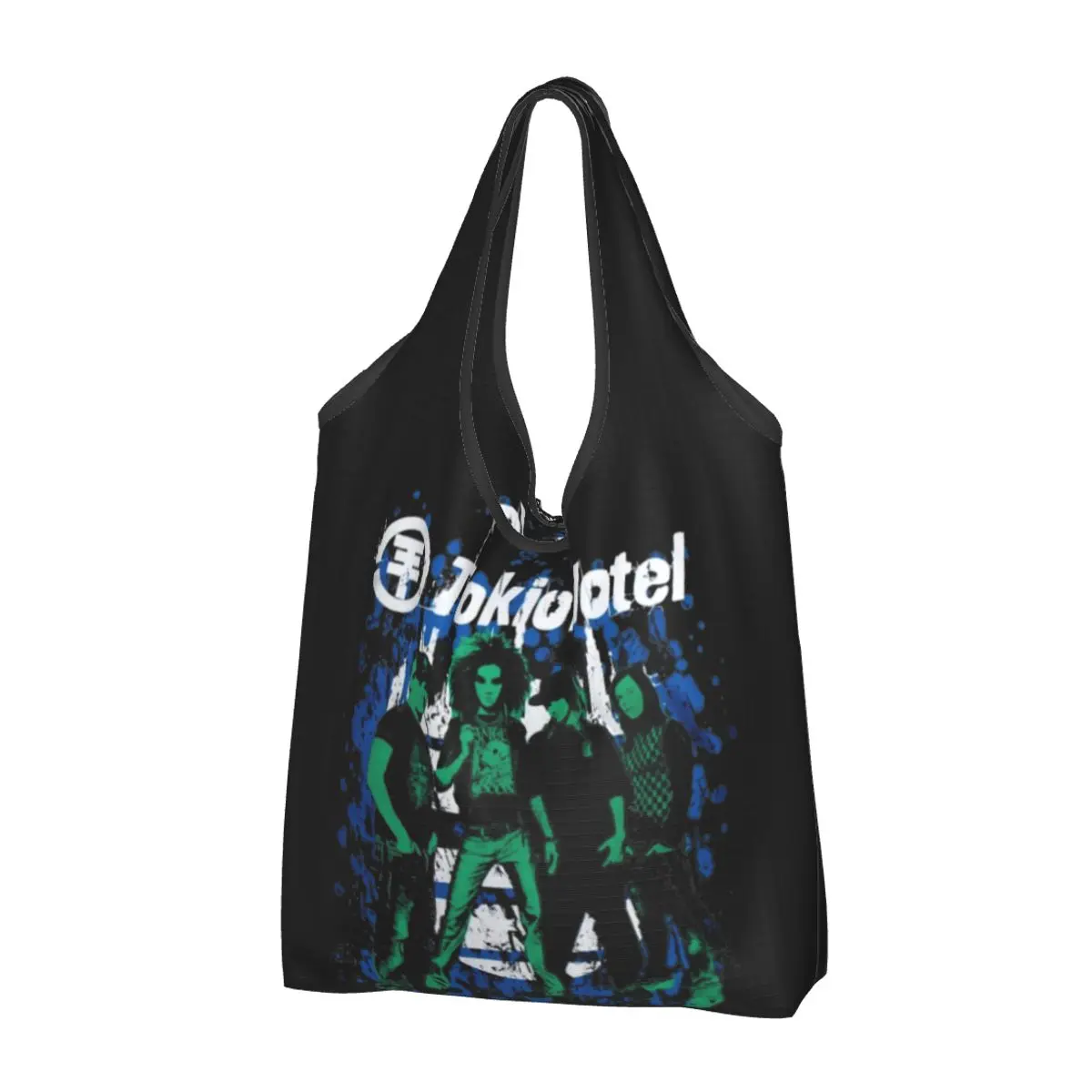 

Large Reusable Tokio Hotel Rock Grocery Bags Recycle Foldable Music Shopping Eco Bag Washable Lightweight