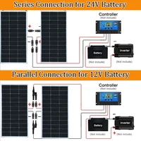 320w 300w 160w 150w panneau solaire léger cadre en aluminium 12v 24v système de chargeur de batterie pour camping-car balcon étanche entrepôt EU DHL shipping 6