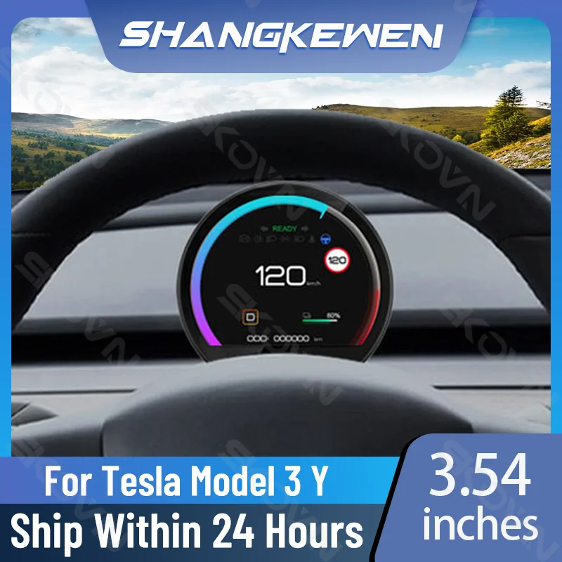 New354InchesModel3YHUDLCDDashboardDigitalSmartGaugeLinux