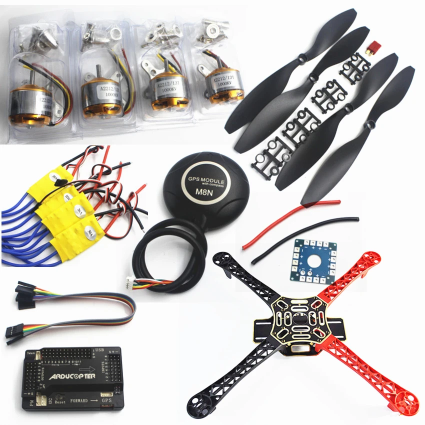 

APM2.8 Straight Pin Flight Controller+F450 Quadcopter Frame Kit+M8N GPS+2212 1000KV HP 30A ESC+1045 Propeller For Rc Drone Parts