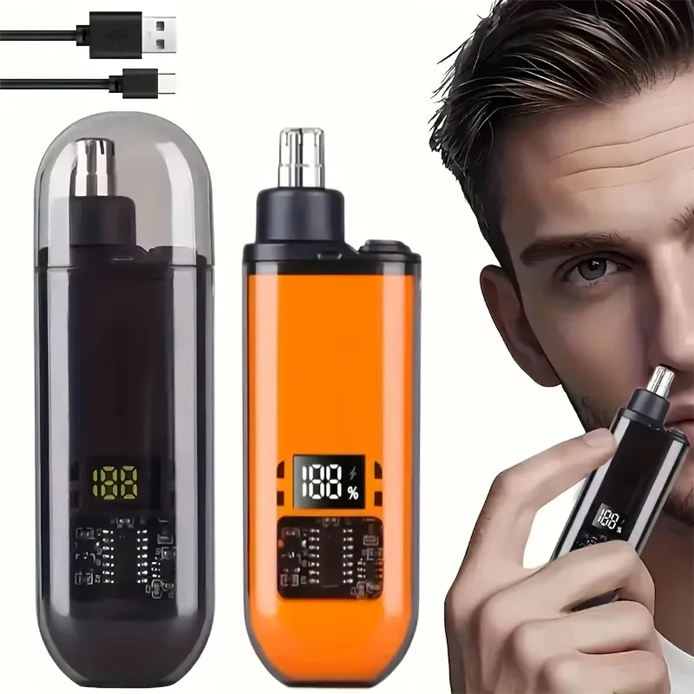 Portable Electric Ear Nose Hair Trimmer And Facial Hair Remover Smart Digital Display Battery Level Simple Operation