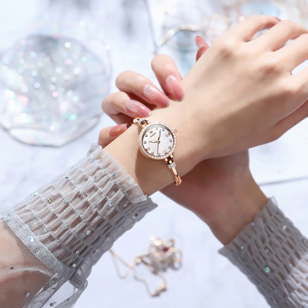 OLEVS Women Watches Creative Rose Gold Alloy Dress Bracelet Wristwatches Ladies Waterproof Female Relogio Feminin