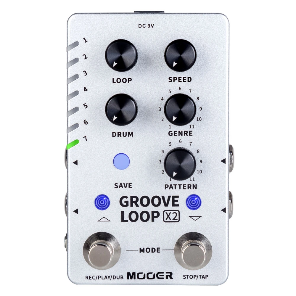 Mooer Groove Loop X2 Stereo Looper With 14 Save Slots Drum Machine