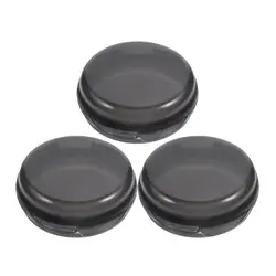 Compact 3 - Piece Travel Pill Organizer Set - Round Portable Medicine Dispenser and Storage Case (Black)