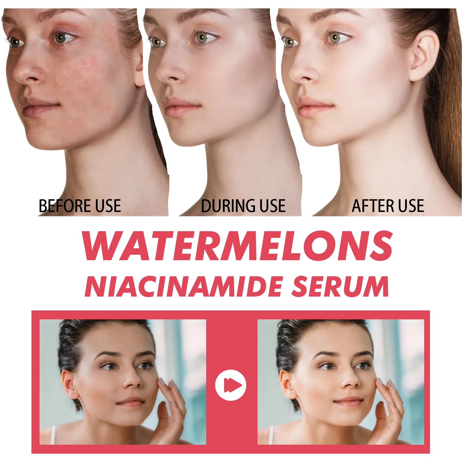 Facial Essence Watermelon Nicotinamide Moisturizing Brightening Smoothes Lines Shrinks Pores
