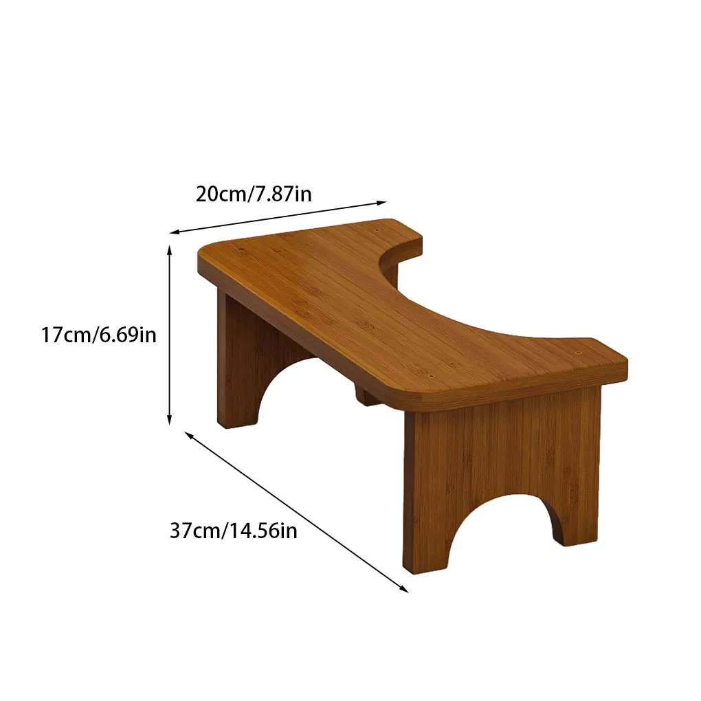 Bamboo Toilet Stool Waterproof Non Slide Poop Seat Holder Washroom Restroom Stand Old People Squat Bench Log color