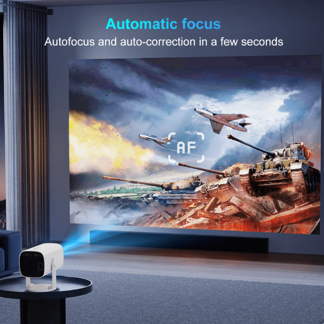 K2N Mini Projector 4K Supported Portable with 270° Rotatable Auto