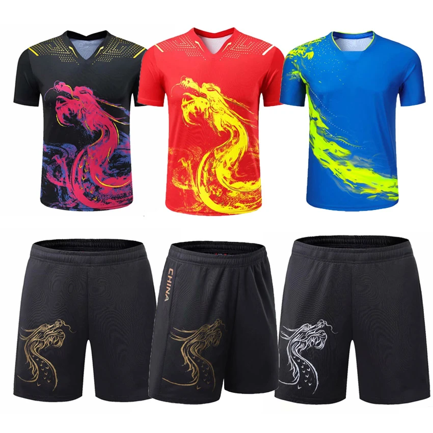 New China Dragon table tennis Jerseys Shorts Men Women Child China ping