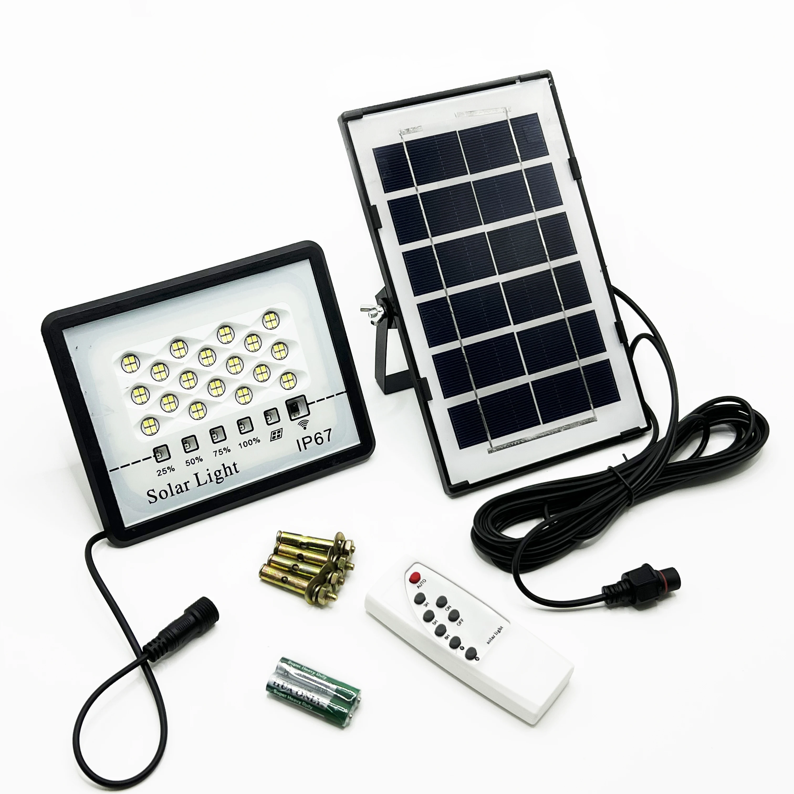 Solar Flood Light Waterproof with Remote Control and IP67 Solar Lights Outdoor Garden Solar Light White Light Led