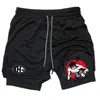 Anime IPPO Compreesion Shorts for Men Gym Workout Running Athletic 2 in 1 Performance Shorts with Pockets Activewear 6