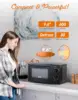 CHEF 0.6 Cubic Foot Microwave with 6 Power Levels, Small Microwave with Grip Handle, 600W Countertop Microwave with 3 4