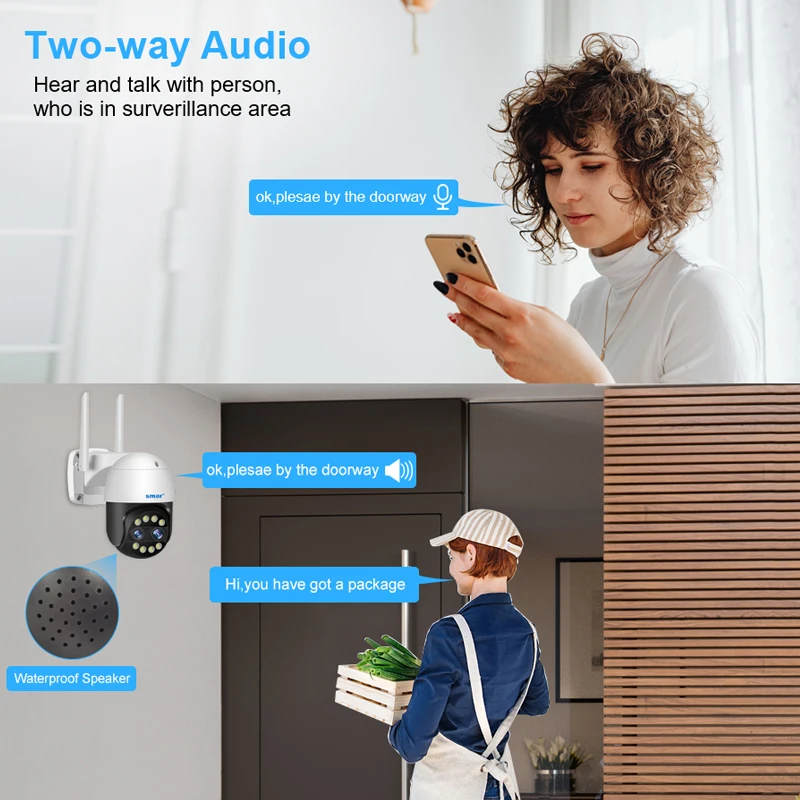Smar-屋外監視カメラPTZIP WiFi HD 8MP/4K/8MP,ワイヤレス
