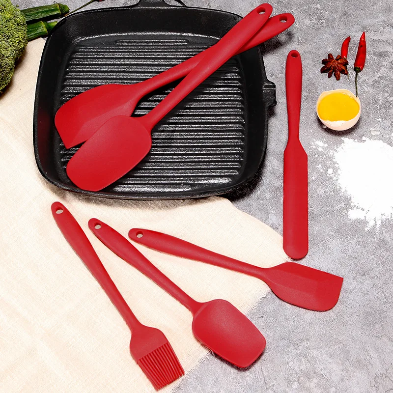 Description Picture 5 of item6Pcs Food Grade Silicone Non-Stick Butter Cooking Spatula Set Cooking Pastry Scraper Brush Kitchen Tools Cake Baking Mixing Tool