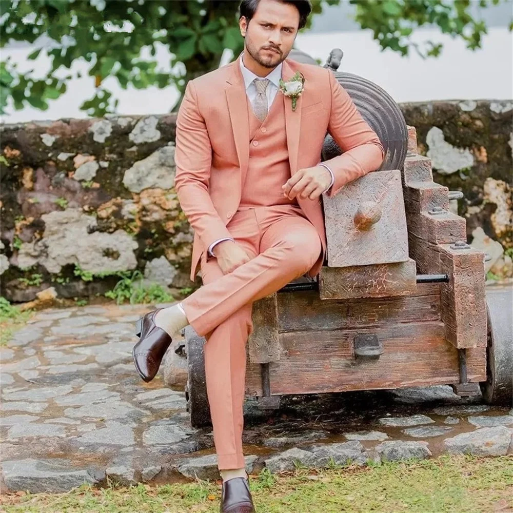 

Suit Wedding Dress 2023 Luxury Men'S Suit Ternos Costumes Elegant Chic Groom Party Prom Dresses Male Set Blazers For Men 3 Piece