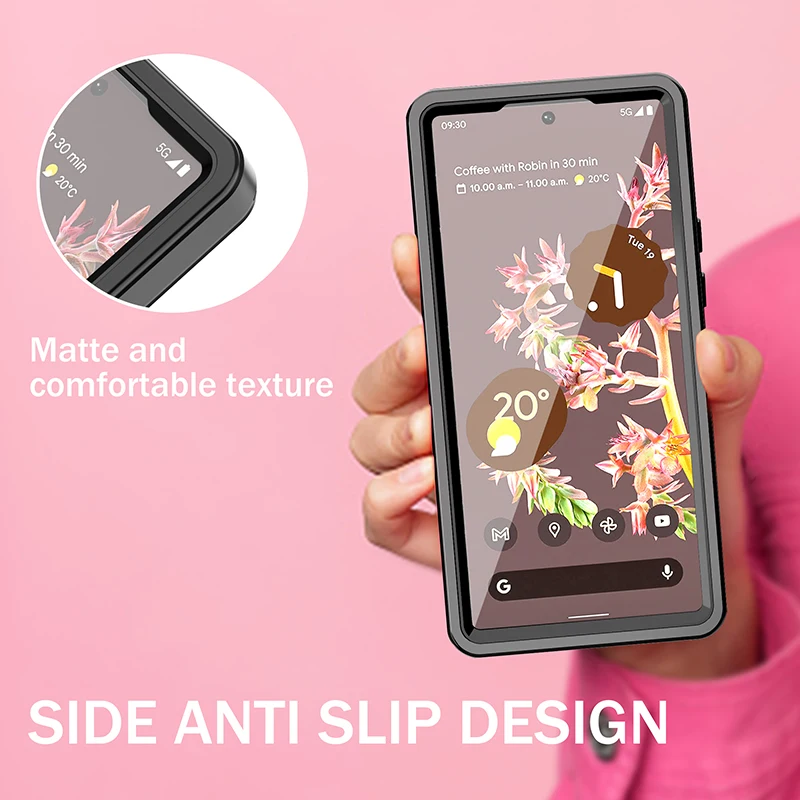 360 Degress Full Waterproof Case for Google Pixel 6A Diving Swimming Dustproof Dropproof TPU Anti Fall Case Specialty Waterproof