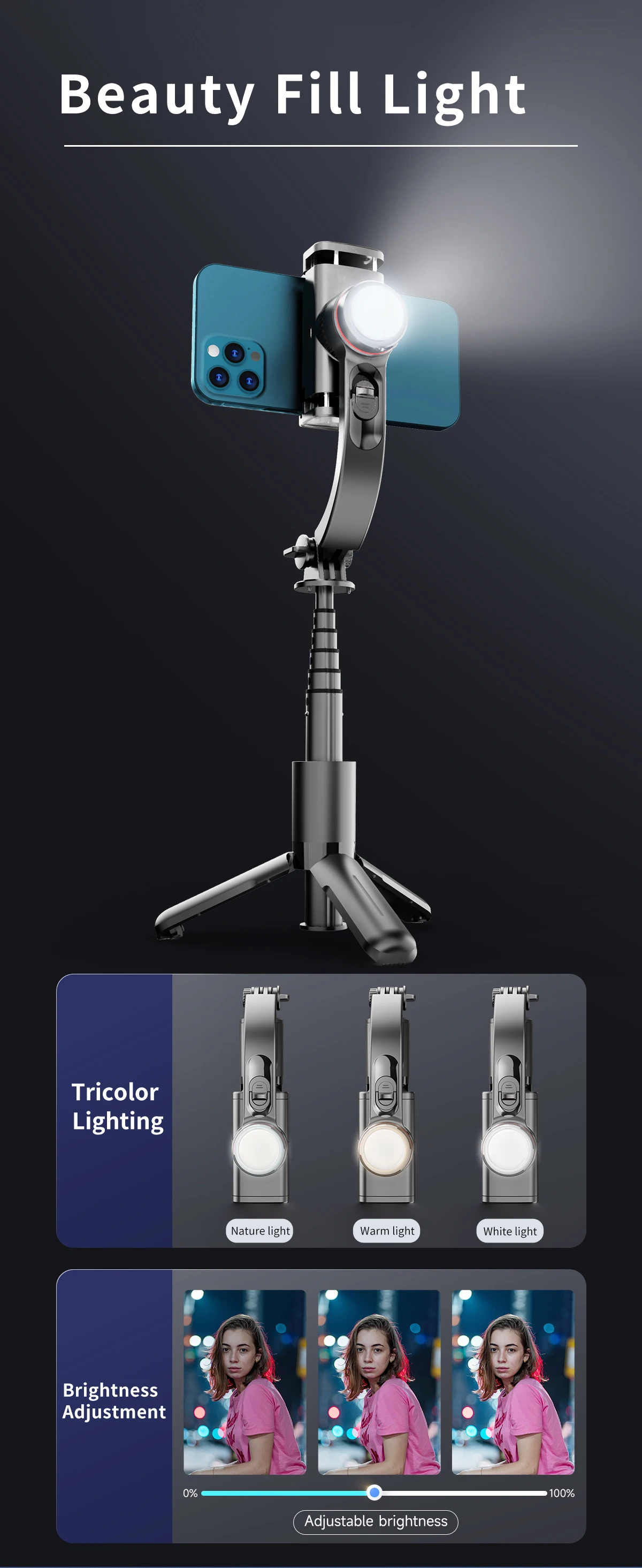 Gimbal Stabilizer Selfie Stick Mit 360 Grad Rotation Für Handy_voghion.com
