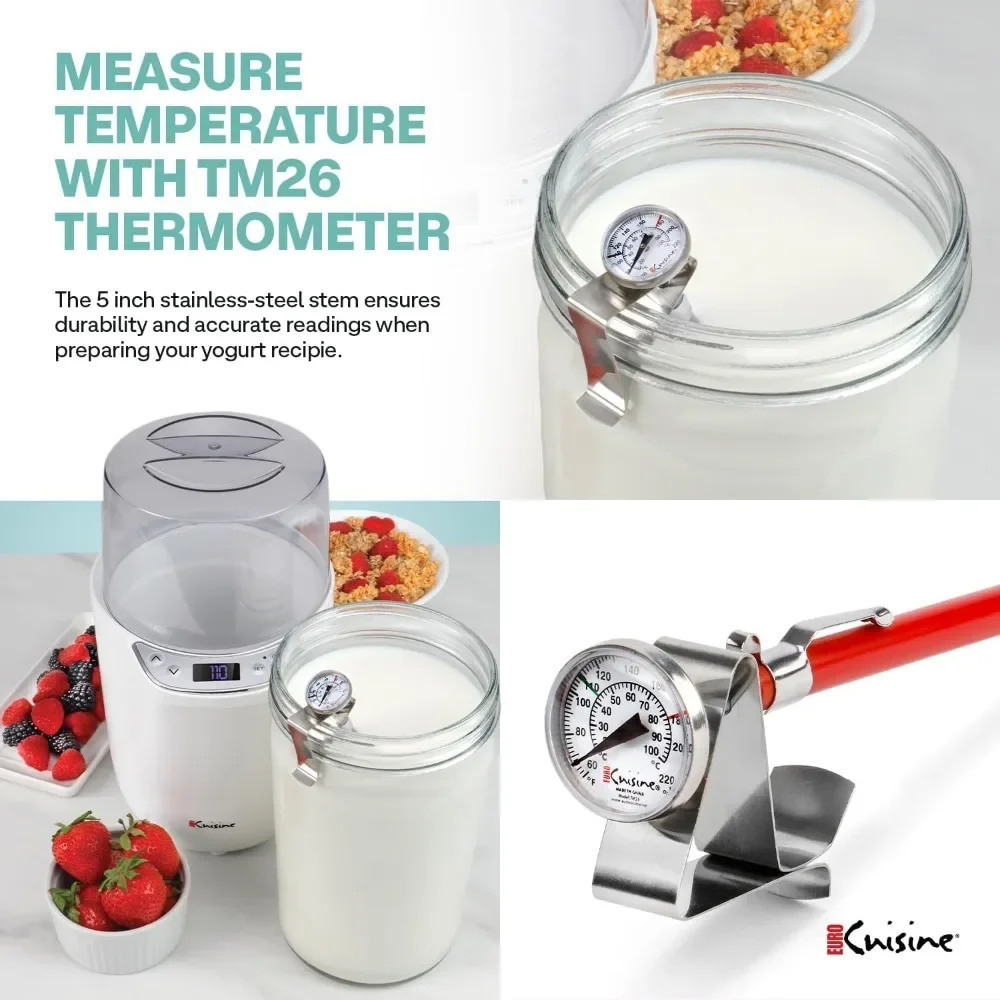 Yogurt Maker with 2 Quart Glass Jar (64 Oz.), White, 2025 Edition, Adjustable Time & Temperature Control 4