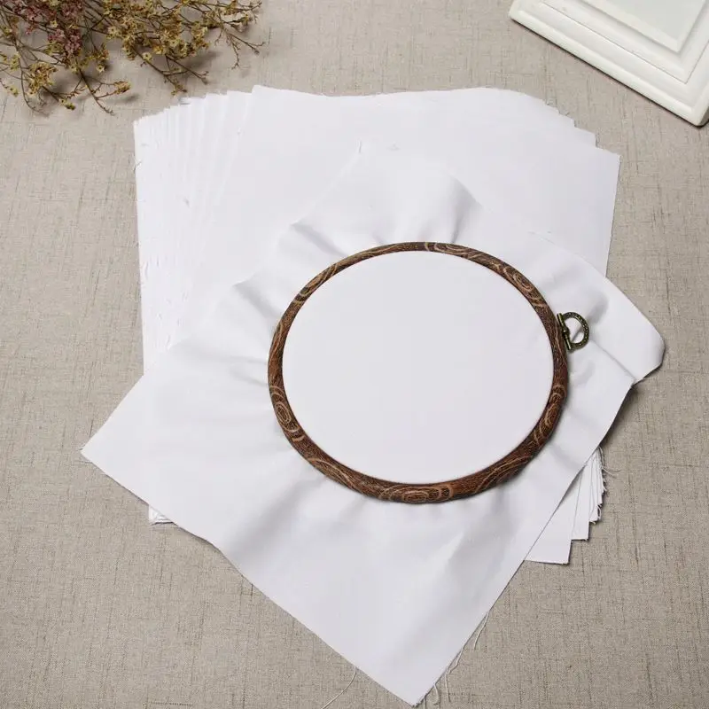 

10pcs/set Cotton Embroidery Fabric Canvas Handmade Needlework Stitch Cloth DIY Craft Sewing Material Accessories Wholesale
