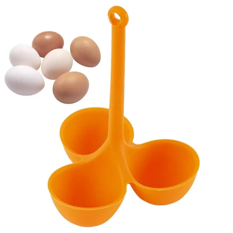 

3 Holes Steamed Eggs Tray Silicone Eggs Boiling Tray Home Gadgets Kitchen Cooking Tray Utensils Eggs Tools Kitchen Accessories
