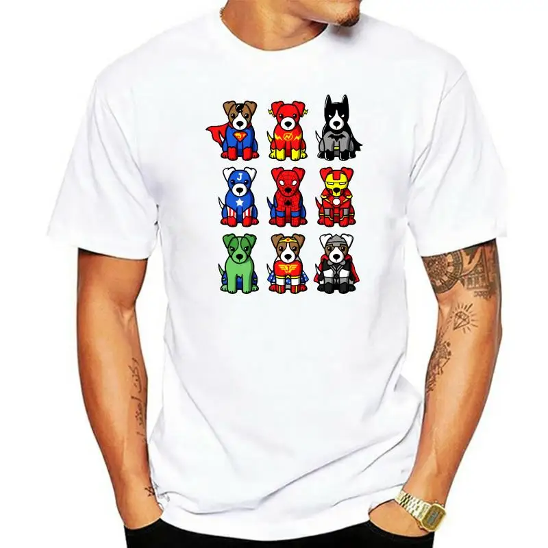 

O Neck Tops Men T Shirts Shor Jack Russell Terrier Superdogs Cotton Short T-Shirt T-shirt For Men Plus Size 4XL Group Camiseta