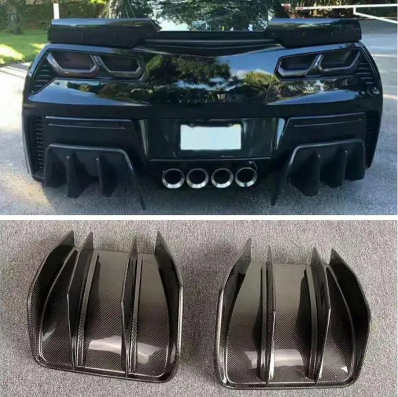 

Диффузор для заднего бампера Chevrolet Corvette C7 2014 2015 2016 2017 2018 2019, спойлер для двери багажника из настоящего углеродного волокна
