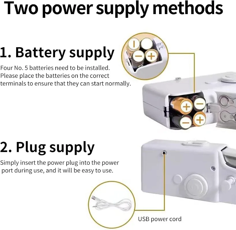 Portable Mini Electric Sewing Machine Handheld Bobbin Needlework Handwork Home Travel Sewing Accessories Complete Set of Tools 4