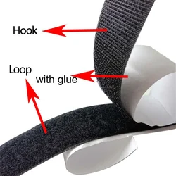 Ultra - Durable Adhesive Velcro Tape | Professional - Grade Nylon Hook & Loop Fastener | Heavy - Duty for DIY, Home, and Office Use (Black 20mm)