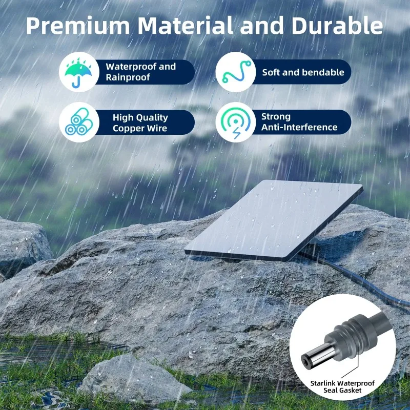 스타링크 미니용 B04B 신형 고강도 방수 DC-DC 연장 전원 케이블 - 내구성 있는 야외용 전원 코드