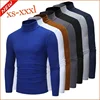 Men's High Collar Sweatshirt Pullover Casual Solid Color Sweaters Long Sleeve Warm Knitted Turtleneck Outerwear 1