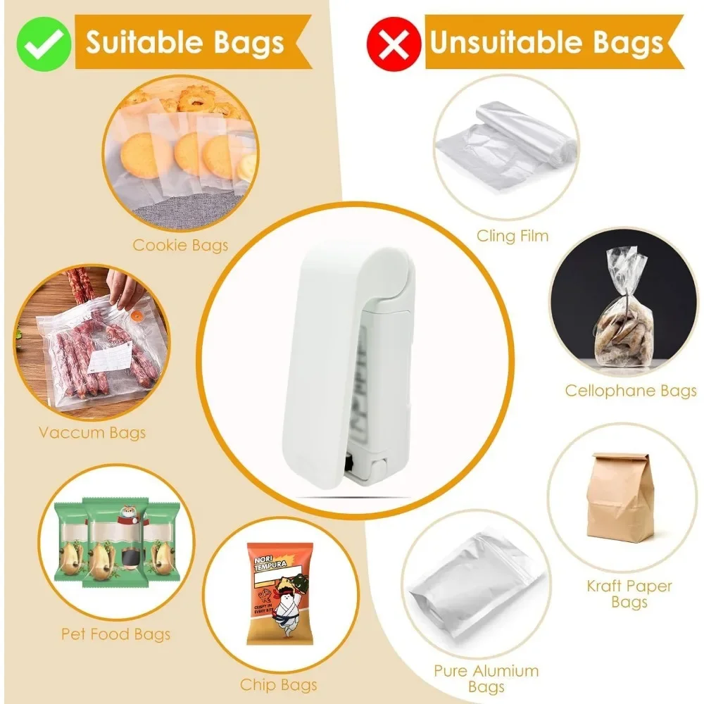 White Mini Heat Bag Sealing Machine Handheld