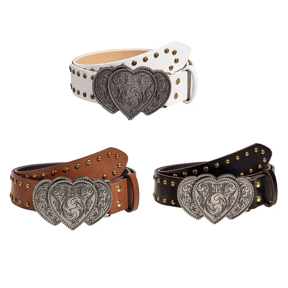 Gothic Punk Rivet PU Leather Belt for Men and Women