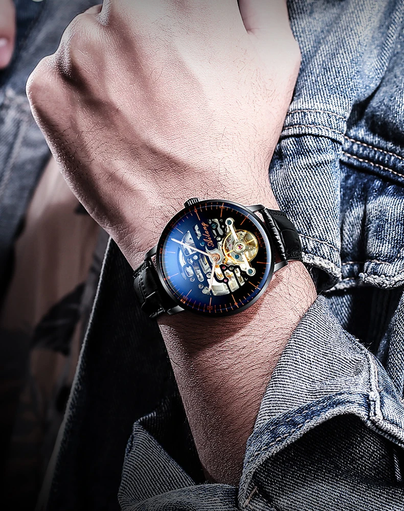 AILANG Nuovo di zecca, orologio meccanico alla moda per uomo, cinturino in pelle, impermeabile, luminoso, automatico, tourbillon_voghion.com